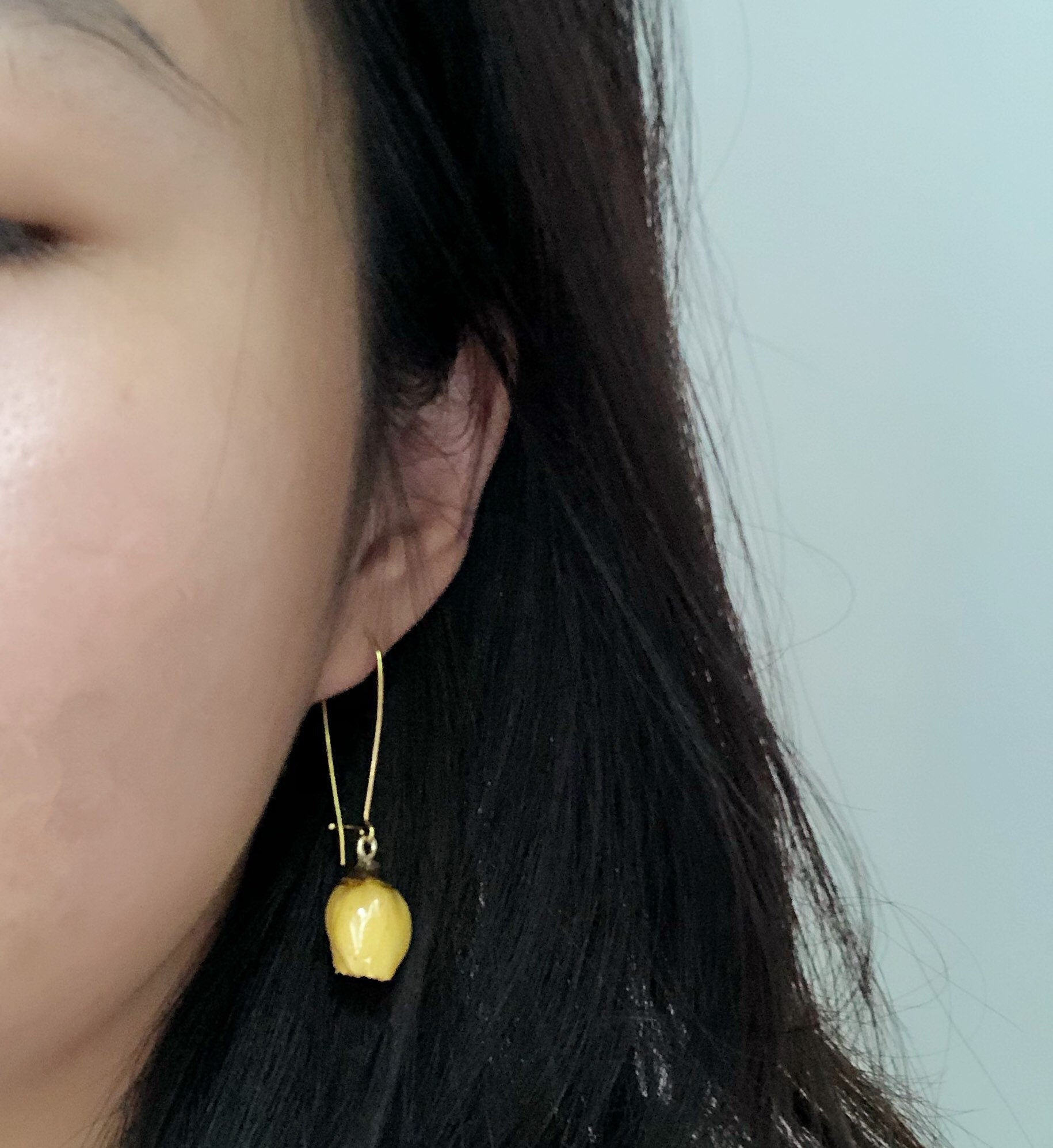 Handmade Sa Majeste La Rose Real Dries Rose Flower Pearl Earring 18K Gold FindingYoYo real pearl
