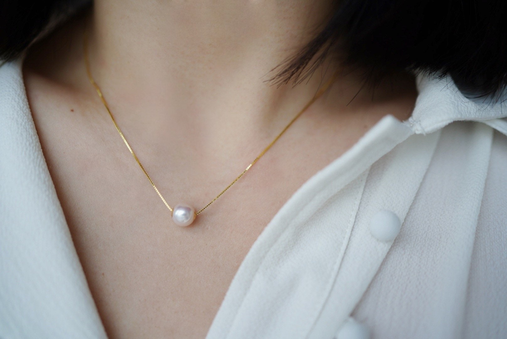 Mia Single Pearl Necklace