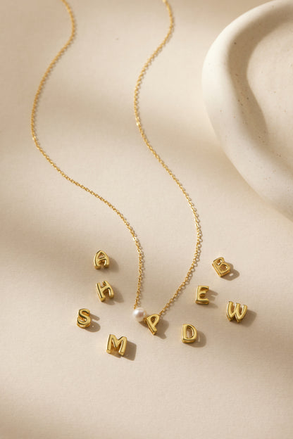 Initial & Pearl Necklace