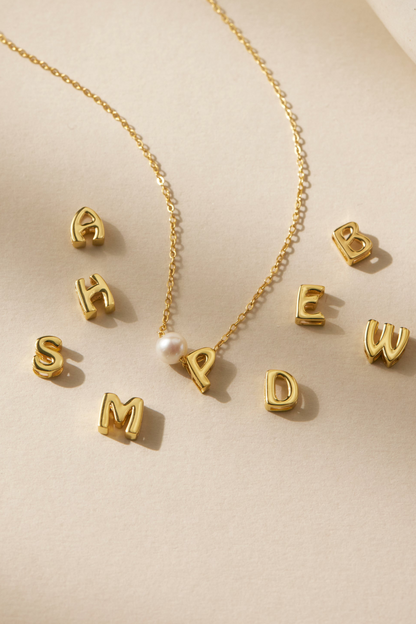 Initial & Pearl Necklace