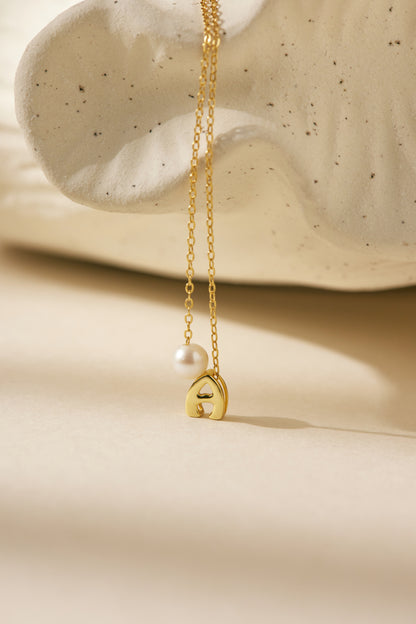 Initial & Pearl Necklace