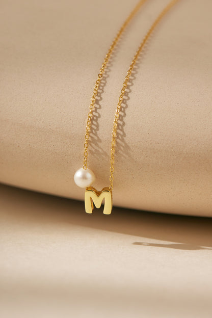 Initial & Pearl Necklace
