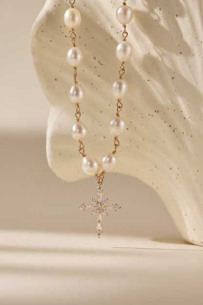Cross & Pearl Necklace