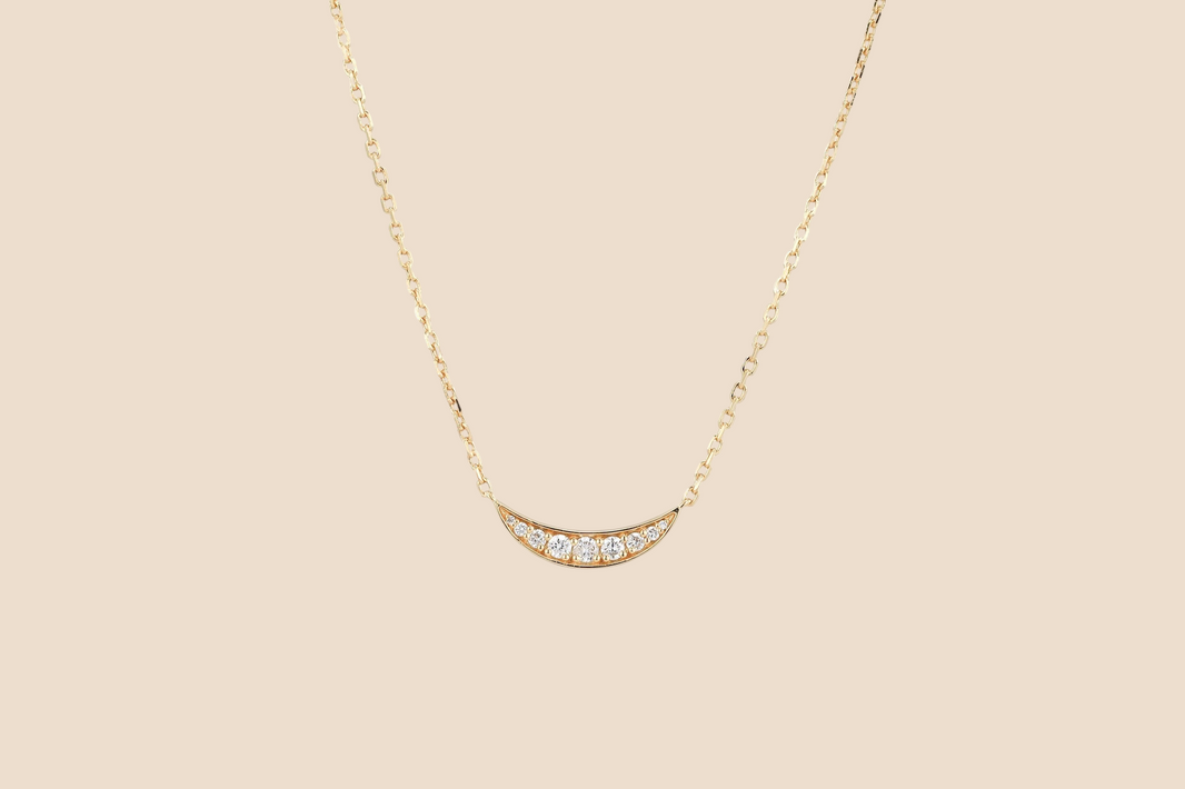 Crescent Diamond Necklace