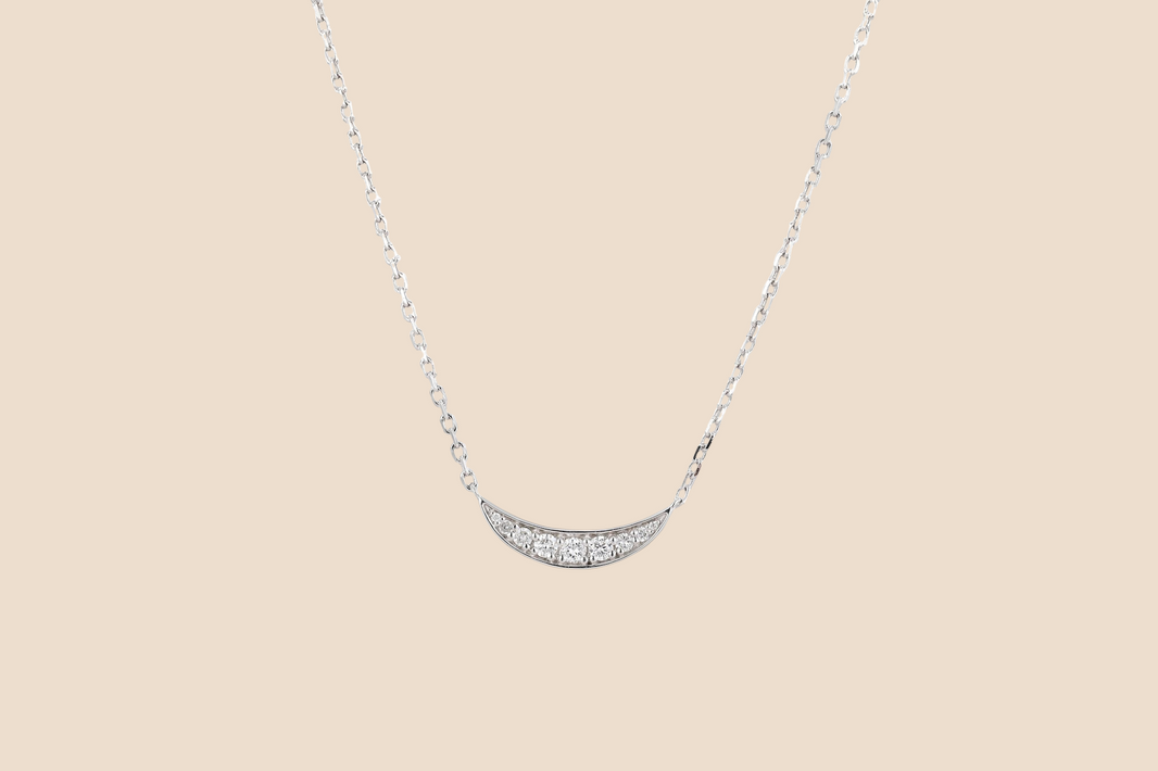 Crescent Diamond Necklace