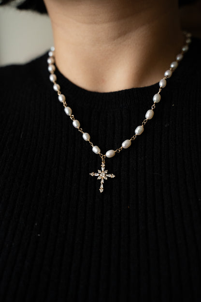 Cross & Pearl Necklace