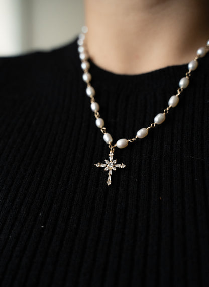 Cross & Pearl Necklace