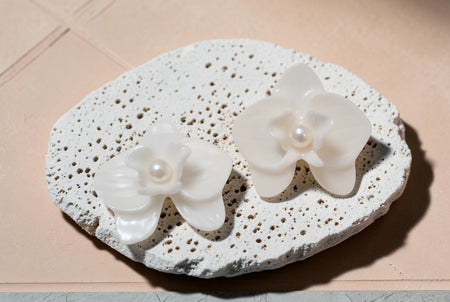 Orchid Porcelain Earring