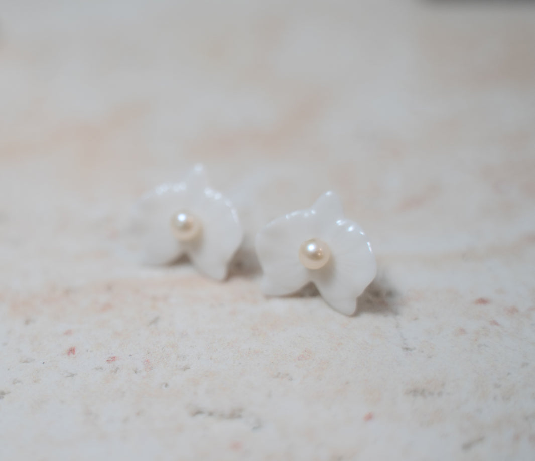 Orchid Porcelain Earring