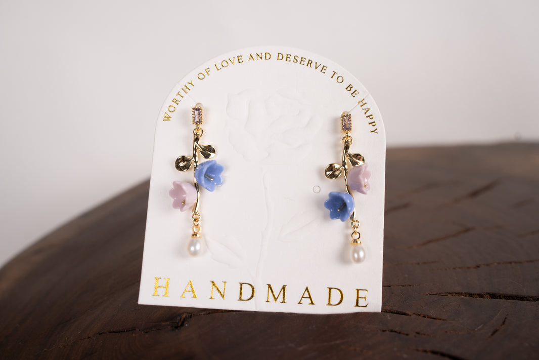 Bluebells Porcelain Earring