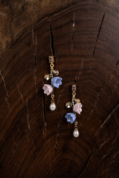 Bluebells Porcelain Earring