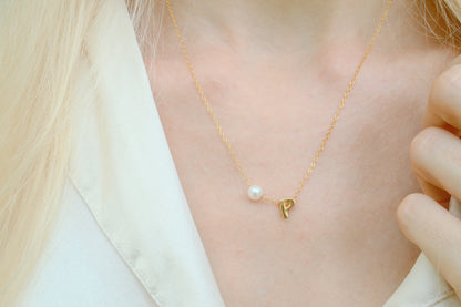 Initial & Pearl Necklace