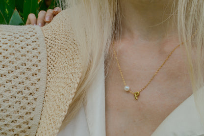 Initial & Pearl Necklace