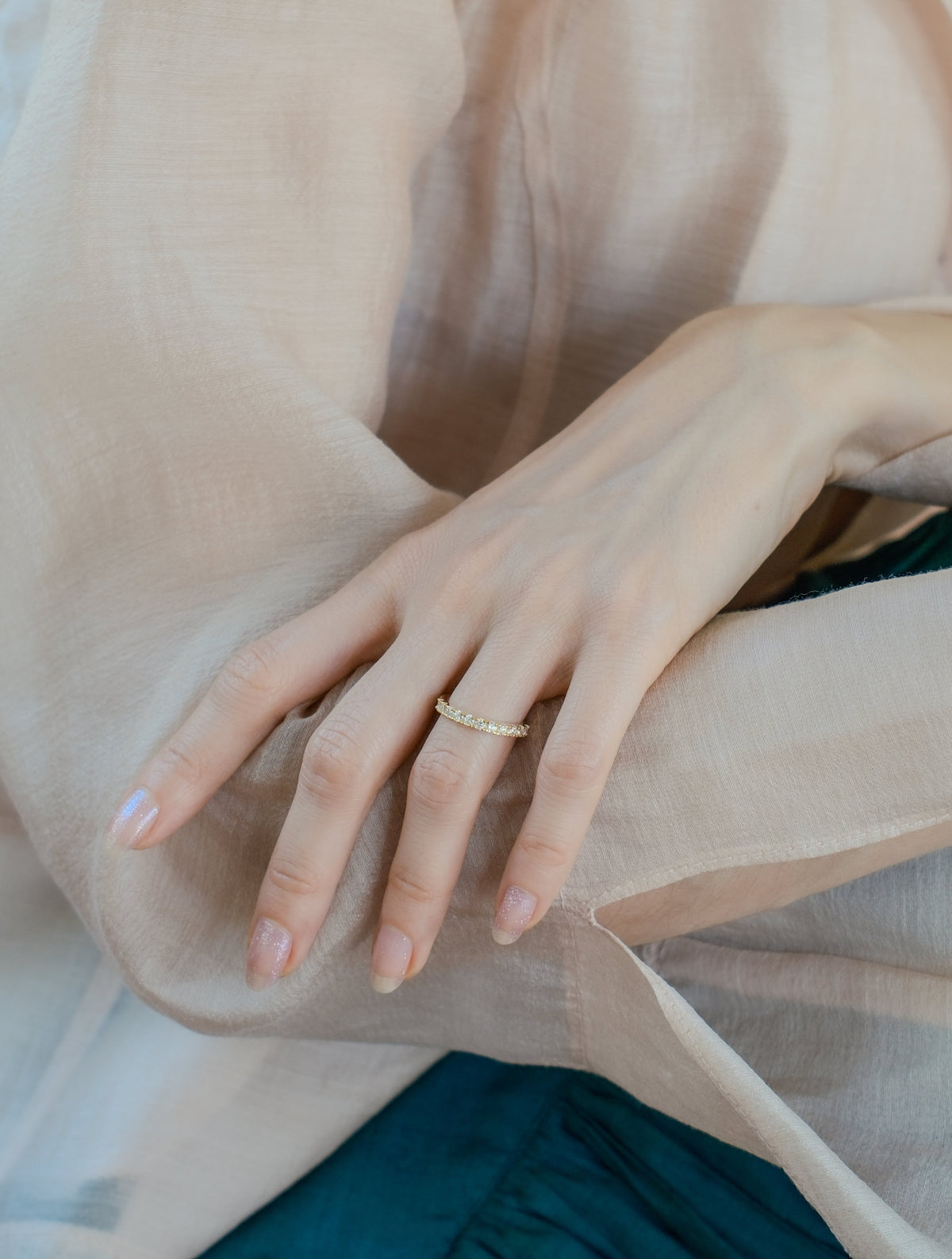 Pave Band Diamond Ring
