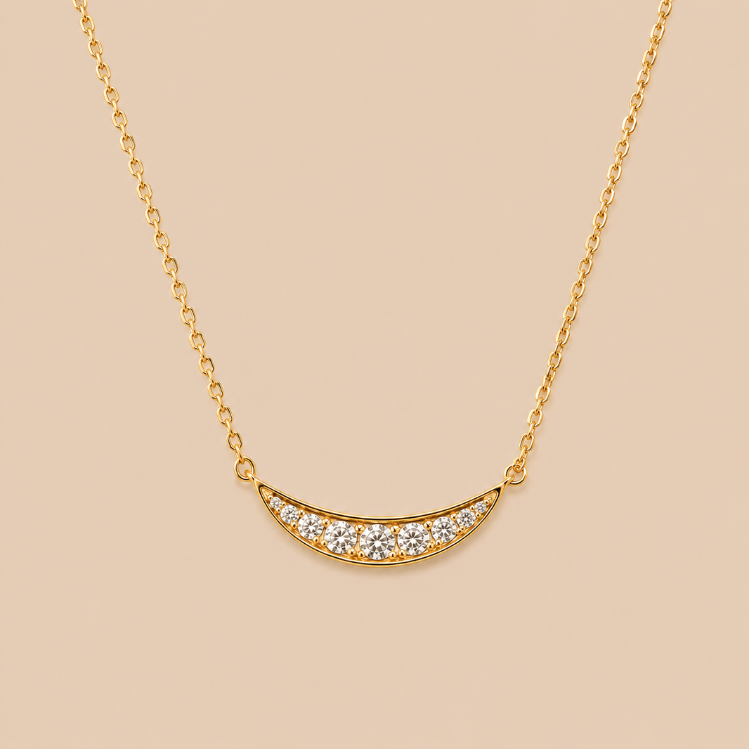 Crescent Diamond Necklace