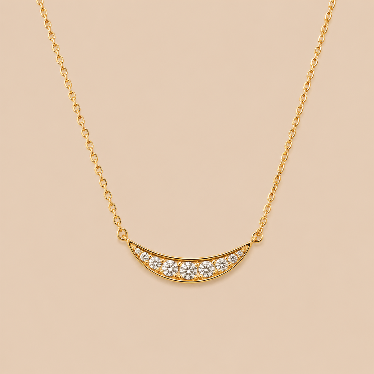 Crescent Diamond Necklace