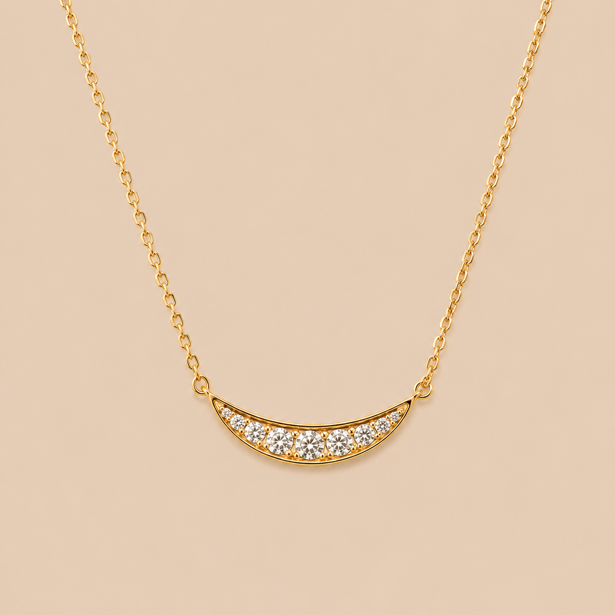 Crescent Diamond Necklace