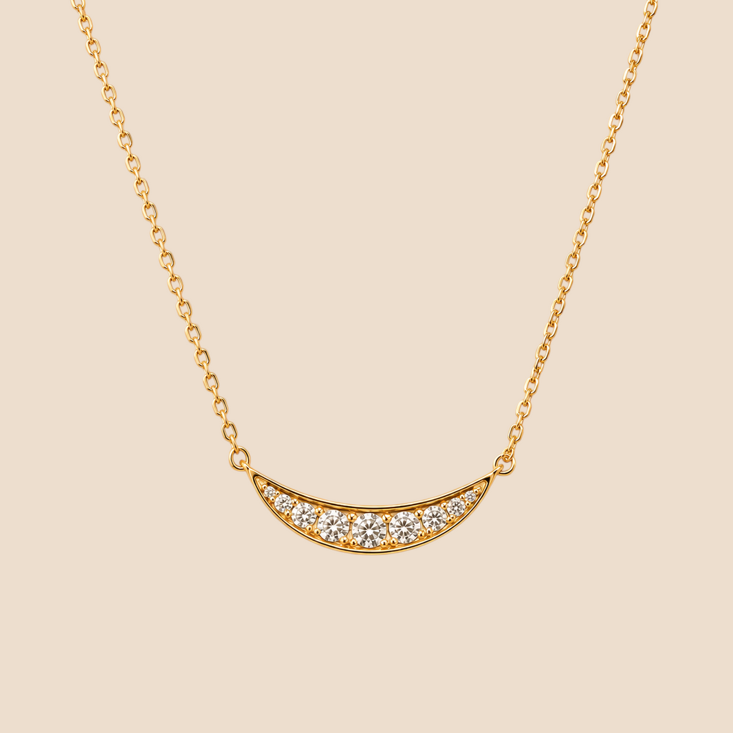 Crescent Diamond Necklace