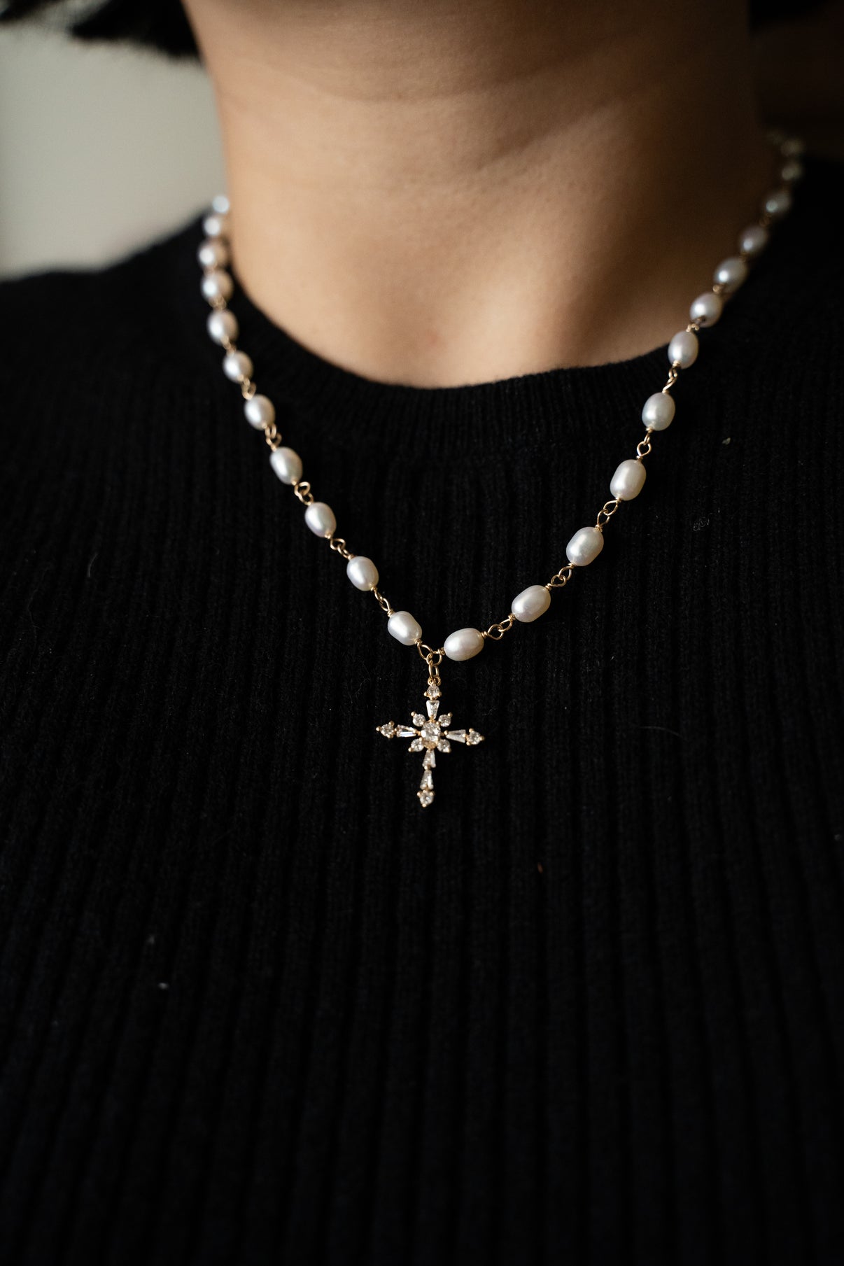 Cross & Pearl Necklace
