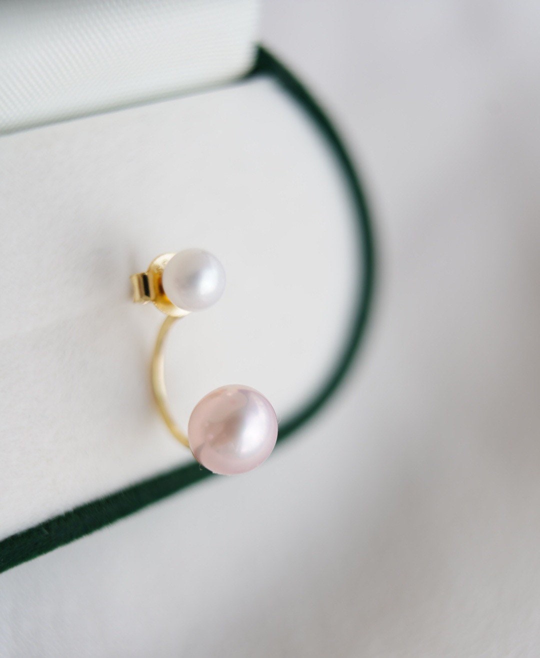 Handmade Contrast Natural Real Fresh Water Pearl EARRING 18K Gold FindingYoYo real pearl 