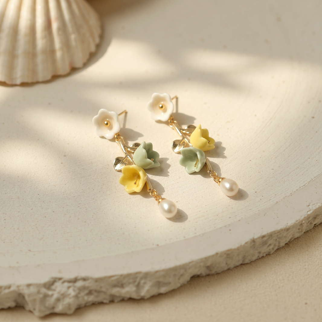 Lily of Valley Porcelain Earring