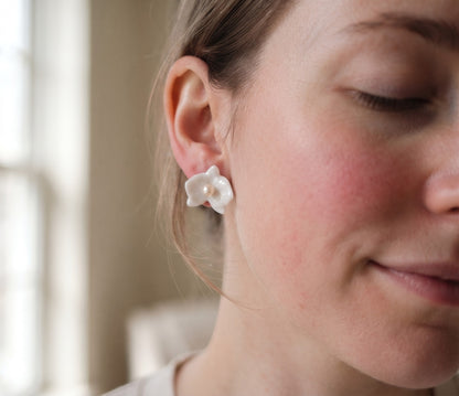 Orchid Porcelain Earring