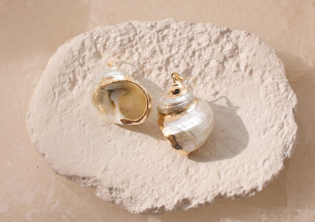 White Conch Earring
