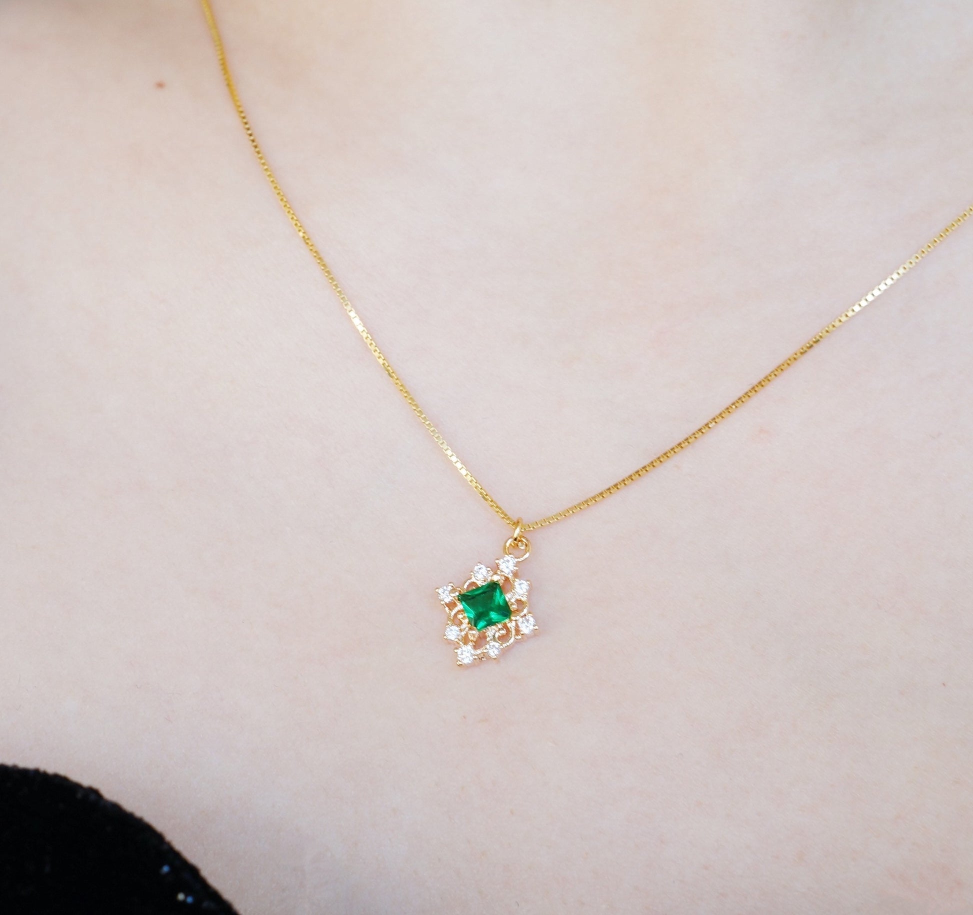 Silver Gold Rhinestone Polaris Necklace