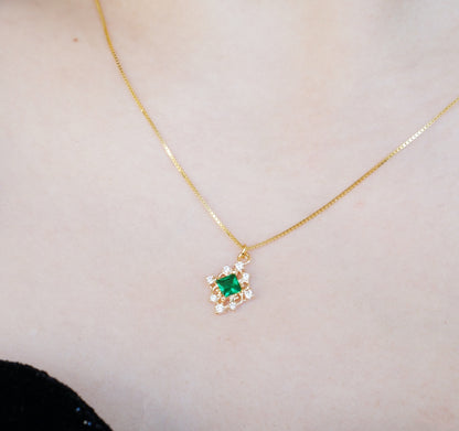 Silver Gold Rhinestone Polaris Necklace
