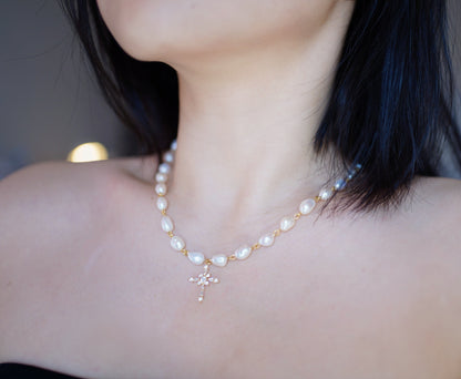 Cross & Pearl Necklace