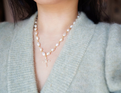 Cross & Pearl Necklace
